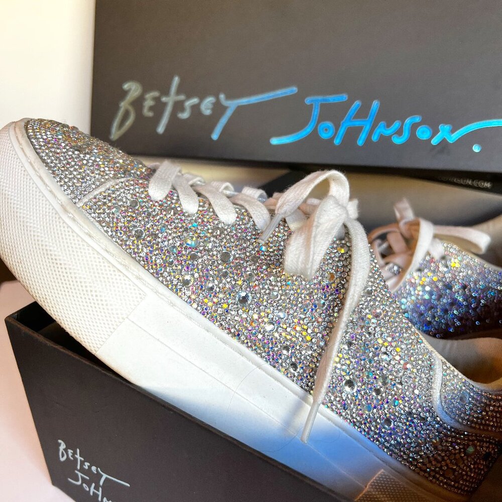 Betsey Johnson Rhinestone Womens Sneakers